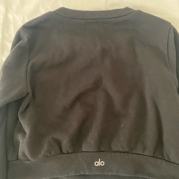 ALO CROP SWEATER BLK SZ SMALL - Picture 2 of 5
